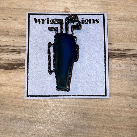 Original Golf Brooch By David Wright Custom Made From ChromePlate NWT - Picture 6 of 7